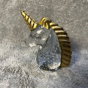 holdsworth enterprises glass unicorn clear and gold